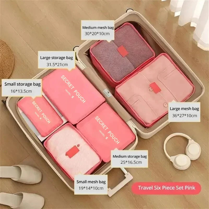 Sacs de Rangement pour Bagages de Voyage, Polyvalents, Légers, Poudres, Anti-Poussière, 6 Pièces