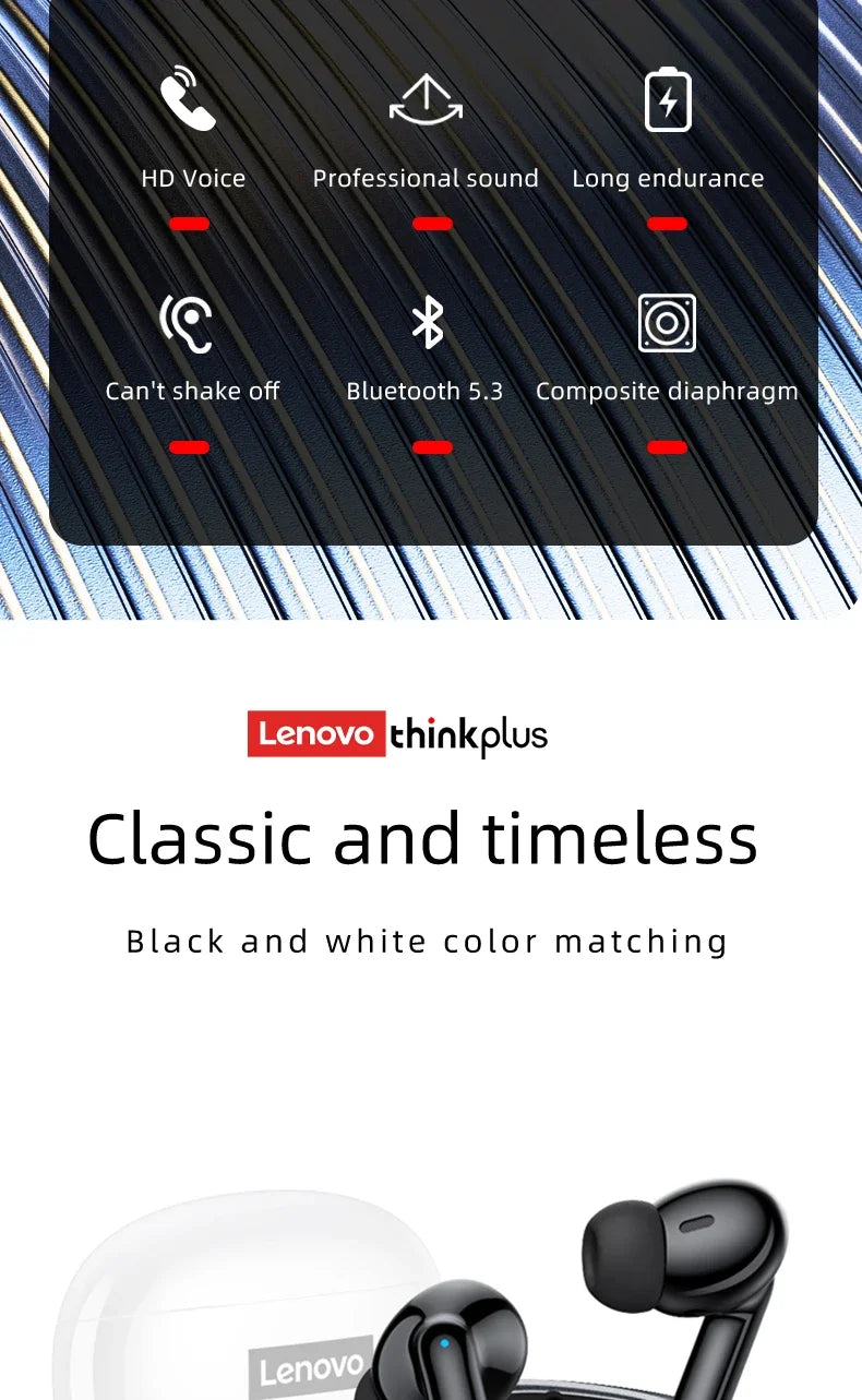 Lenovo – écouteurs sans fil Bluetooth XT88, oreillettes de musique Hifi avec Microphone, casque d'écoute étanche pour Sport, nouveauté 2022