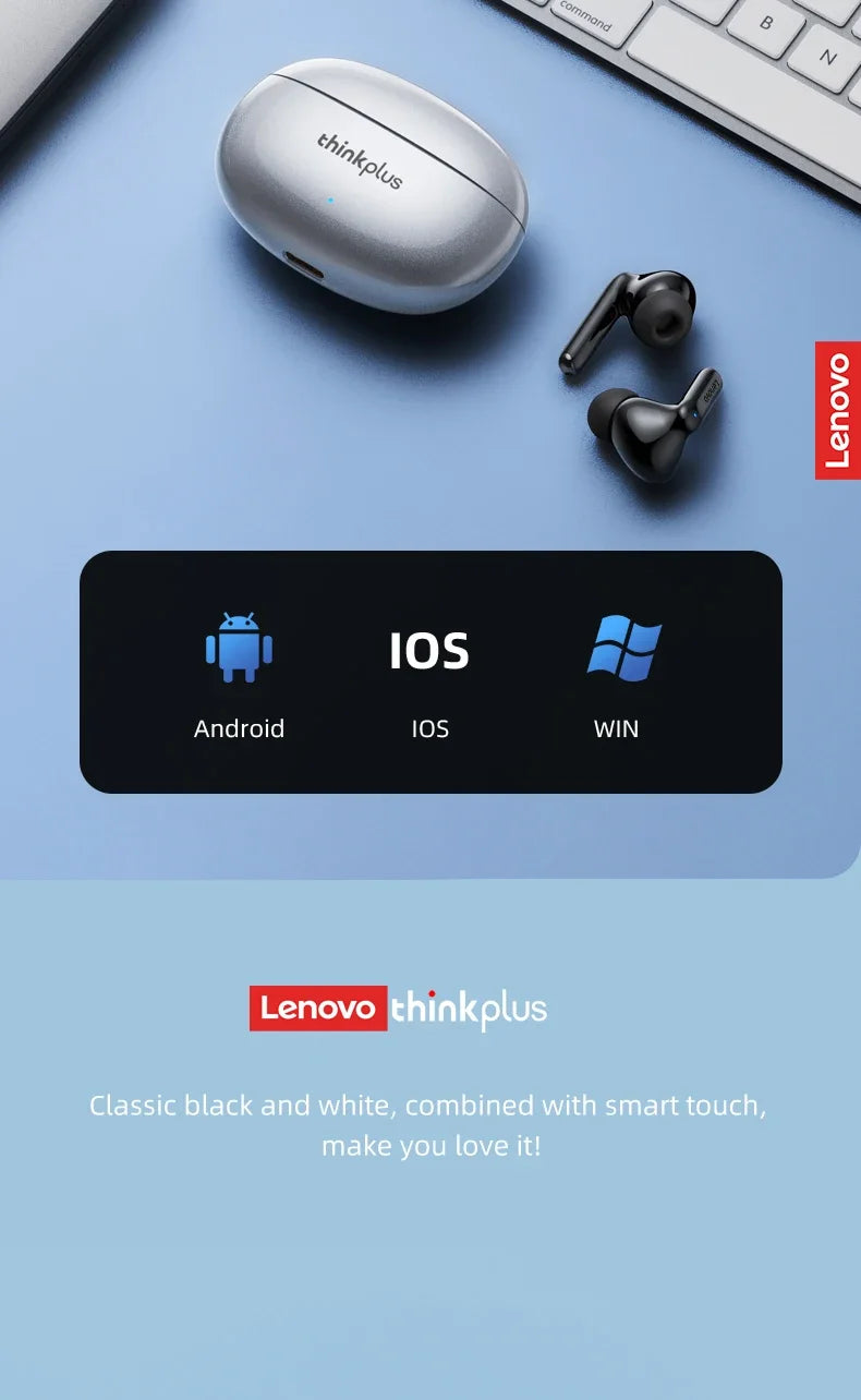 Lenovo – écouteurs sans fil Bluetooth XT88, oreillettes de musique Hifi avec Microphone, casque d'écoute étanche pour Sport, nouveauté 2022